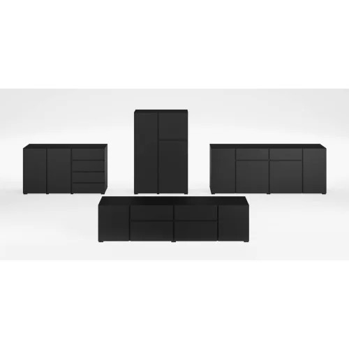 set mobilier living Asimetric - culoare negru onix