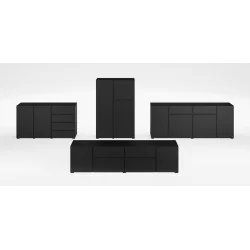 set mobilier living Asimetric - culoare negru onix
