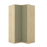 Dulap de colț pentru haine Terra - stejar Lindberg + eucalipt (verde)