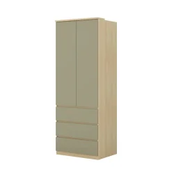 Dulap de haine Terra 2 uși 3 sertare - varianta modulară pentru integrat în configurații - stejar Lindberg + eucalipt