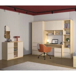 set mobilier dulap Terra - stejar Lindberg + bej nisip