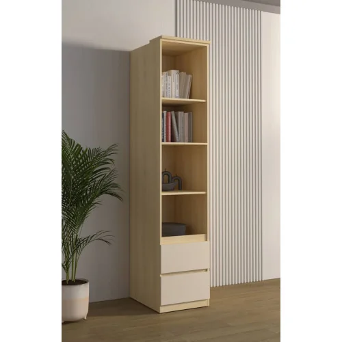 Dulap Terra 2 sertare - varianta modulara - stejar Lindberg + bej nisip