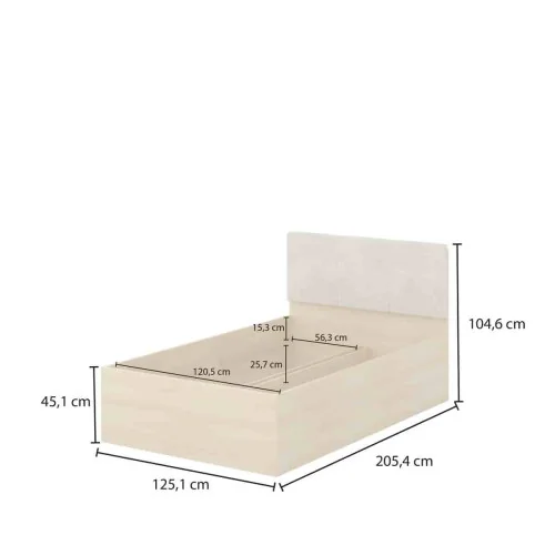 Pat TERRA standart 120 x 200 cm - cote exterioare