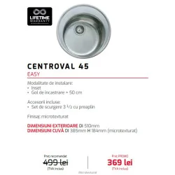 chiuveta rotunda Teka centroval 45 Inox antipată - oferta