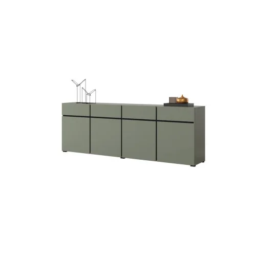 comodă Cross 4 sertare 4 uși - culoare verde