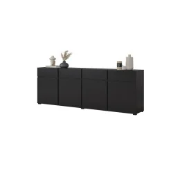 comodă Cross 4 sertare 4 uși - culoare negru onix