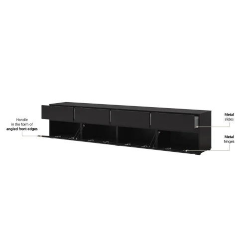 comodă Cross 4 sertare 4 uși - h 48 cm - detalii