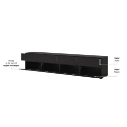 comodă Cross 4 sertare 4 uși - h 48 cm - detalii