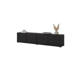 comodă Cross 4 sertare 4 uși - h 48 cm - culoare negru
