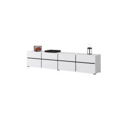 comodă Cross 4 sertare 4 uși - h 48 cm - culoare alb