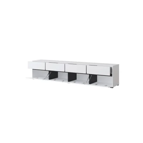 comodă Cross 4 sertare 4 uși - deschise - h 48 cm - culoare alb