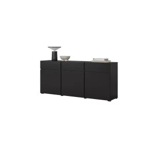 comodă Cross 3 sertare 3 uși - 180 cm - negru