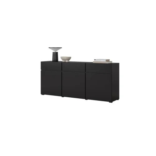 comodă Cross 3 sertare 3 uși - 180 cm - negru