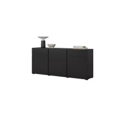 comodă Cross 3 sertare 3 uși - 180 cm - negru