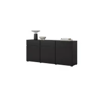 comodă Cross 3 sertare 3 uși - 180 cm - negru