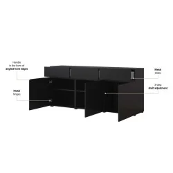 comodă Cross 3 sertare 3 uși - 180 cm - detalii