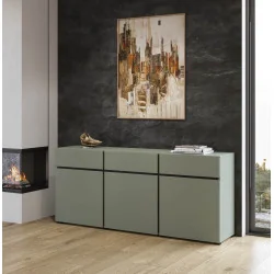 comodă Cross 3 sertare 3 uși - 180 cm - verde - living