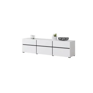 comodă Cross 3 uși 3 sertare - h48 cm - alb
