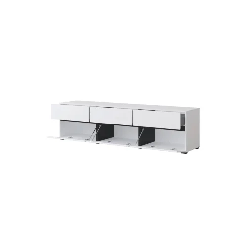 comodă Cross 3 uși 3 sertare deschise - h48 cm - alb