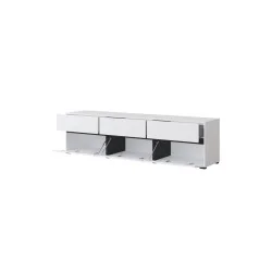 comodă Cross 3 uși 3 sertare deschise - h48 cm - alb