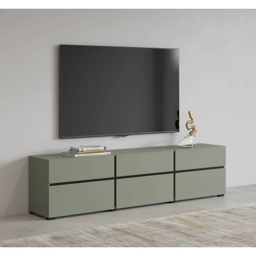 comodă TV Cross 3 sertare 3 uși - h 48 cm - culoare verde