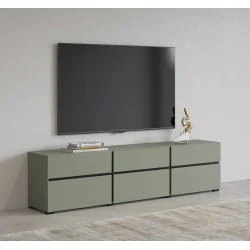 comodă TV Cross 3 sertare 3 uși - h 48 cm - culoare verde
