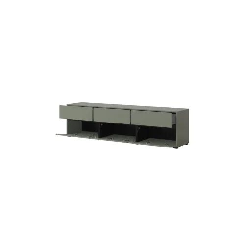comodă Cross 3 sertare 3 uși - deschise - h 48 cm - culoare verde