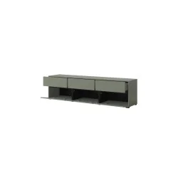 comodă Cross 3 sertare 3 uși - deschise - h 48 cm - culoare verde