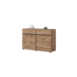 comodă Cross 2 uși 2 sertare - 120 cm - culoare stejar wotan