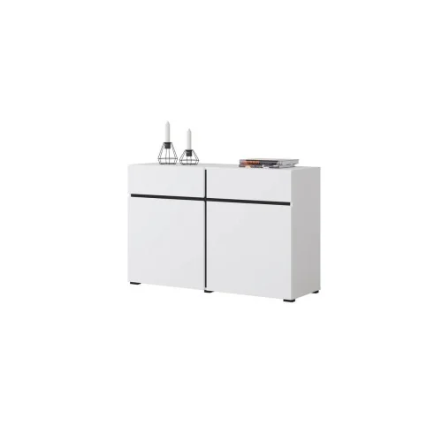 comodă Cross 2 uși 2 sertare - 120 cm - culoare alb