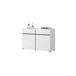 comodă Cross 2 uși 2 sertare - 120 cm - culoare alb