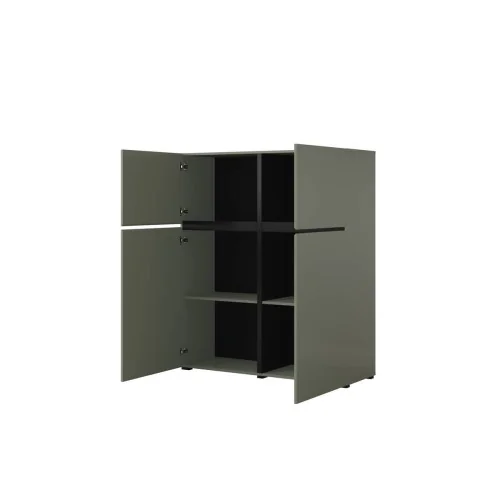 dulap Cross 4 uși deschise - culoare verde + negru
