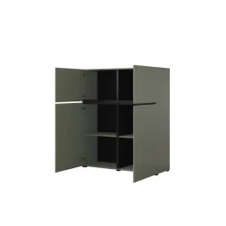dulap Cross 4 uși deschise - culoare verde + negru