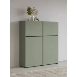 aranjament dulap Cross 4 uși - culoare verde + negru