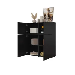 dulap Cross 4 uși deschise - culoare negru onix