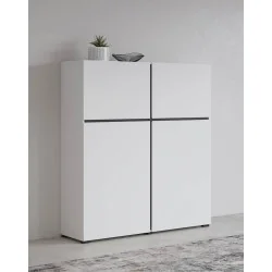 aranjament dulap Cross 4 uși - culoare alb + negru