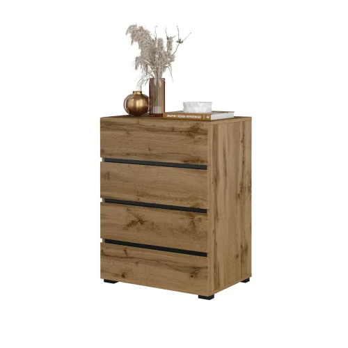 comodă Cross 4 sertare - 60 cm - culoare stejar wotan