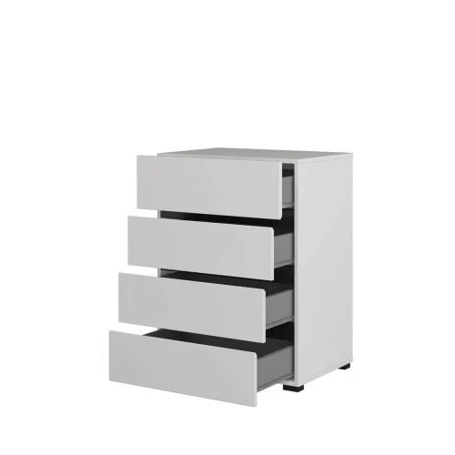 comodă Cross 4 sertare deschise - 60 cm - culoare alb + negru