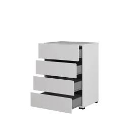 comodă Cross 4 sertare deschise - 60 cm - culoare alb + negru