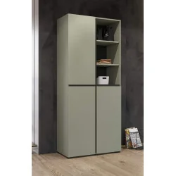 aranjament dulap Cross 3 uși pentru pantofi - culoare verde + negru