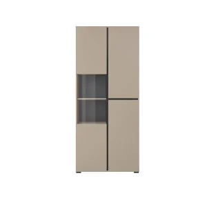dulap vitrină Cross 3 uși - 80 cm - culoare congo + negru 2