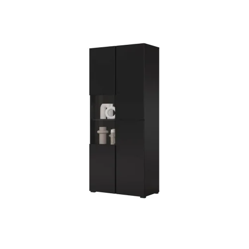 dulap vitrină Cross 3 uși - 80 cm - negru onix