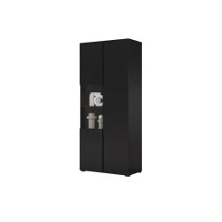 dulap vitrină Cross 3 uși - 80 cm - negru onix