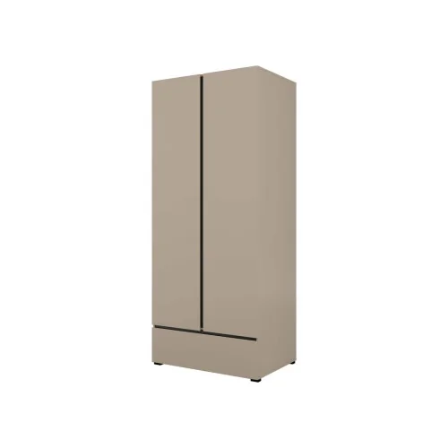 dulap haine Cross 2 uși 1 sertar - 89 cm - culoare congo + negru
