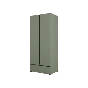 dulap haine Cross 2 uși 1 sertar - 89 cm - culoare verde + negru
