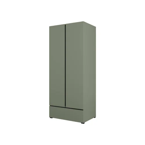 dulap haine Cross 2 uși 1 sertar - 89 cm - culoare verde + negru