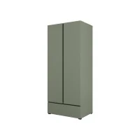 dulap haine Cross 2 uși 1 sertar - 89 cm - culoare verde + negru