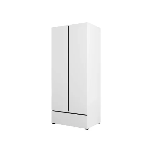 dulap haine Cross 2 uși 1 sertar - 89 cm - culoare alb + negru