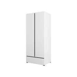 dulap haine Cross 2 uși 1 sertar - 89 cm - culoare alb + negru