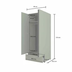 dulap haine Cross 2 uși 1 sertar - 89 cm - cote